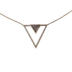 Effy 14 Karat Rose Gold Black and White Diamond Pendant Necklace like new